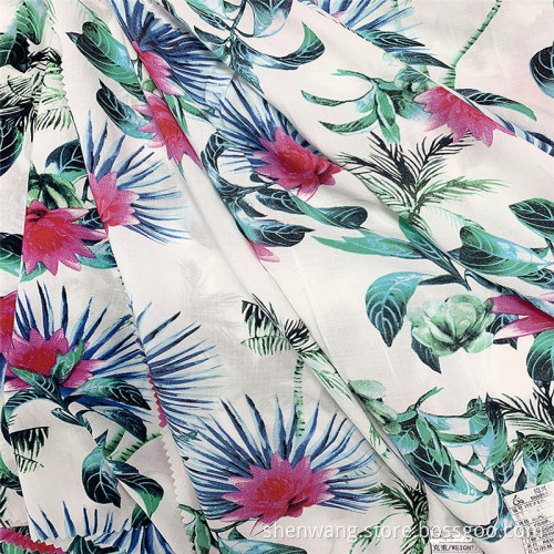 Impression florale de conception d&#39;Hawaï 100% tissu de vêtements de rayonne